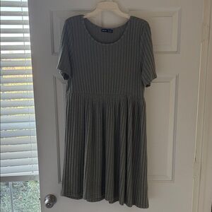 SHEIN Olive Green Ribbed Dress